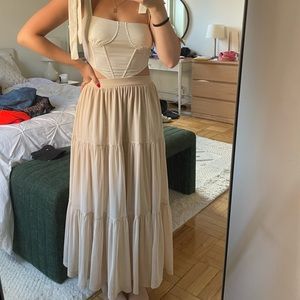 Zara Tulle Cream Maxi Skirt